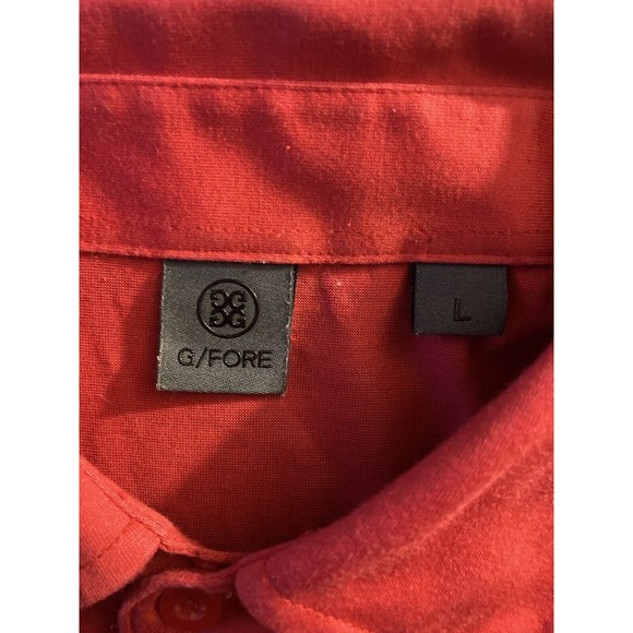 G Fore Polo Shirt Cherry Red Stretch Short Sleeve Performance Golf Men’s Large - Picture 8 of 9